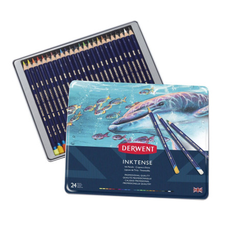 Набор чернильных карандашей DERWENT Inktense 24 цв, в мет.коробке D-0700929