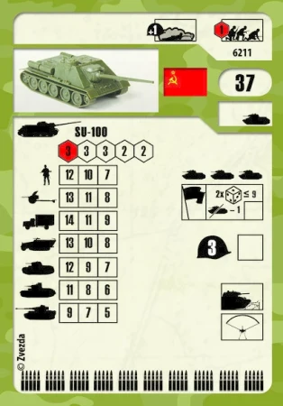 Сборная модель: Советский истребитель танков СУ-100 (масштаб 1:100), З-6211