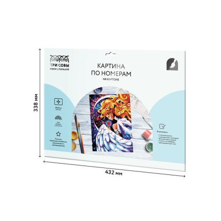 Картина по номерам на картоне ТРИ СОВЫ "Ангел" 30 x 40 см краски, кисть RE-КК_44045