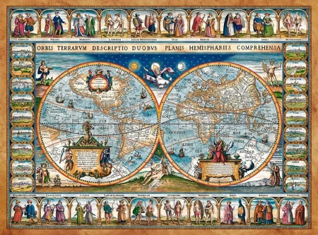 Пазл Castorland 2000 MAP OF THE WORLD, 1639 C-200733