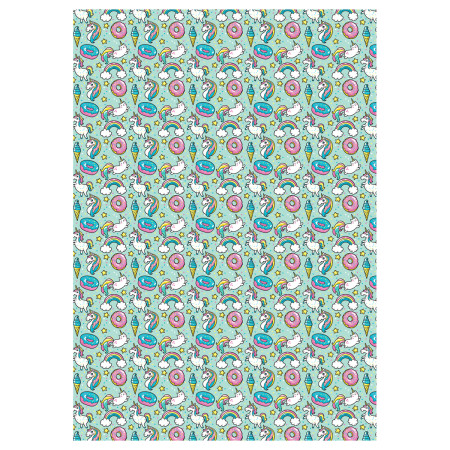 Упаковочная бумага глянцевая MESHU "Unicorn" 1л. 70 x 100 см 80 г/м2, ассорти, 1 шт RE-MS_62805