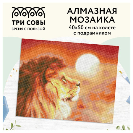 Алмазная мозаика ТРИ СОВЫ "Закат" 40 x 50 см, холст на подрамнике RE-АМП4050_47617