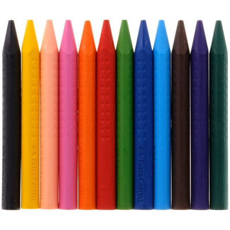 Мелки пластиковые Faber-Castell "Grip" 12 цв трехгранные RE-122520