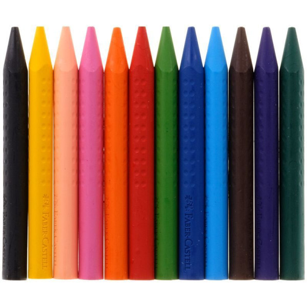 Мелки пластиковые Faber-Castell "Grip" 12 цв трехгранные RE-122520