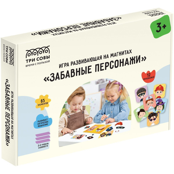 Игра развивающая на магнитах ТРИ СОВЫ "Забавные персонажи" 65 эл. RE-МИ_48723