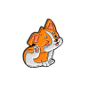 Значок "Щенок корги" игривый, цветной в чёрном металле SIM-9305703