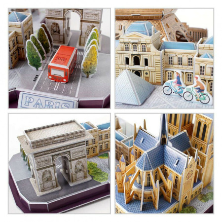 3D пазл CubicFun Серия "CityLine" Париж, 114 деталей UT-MC254h
