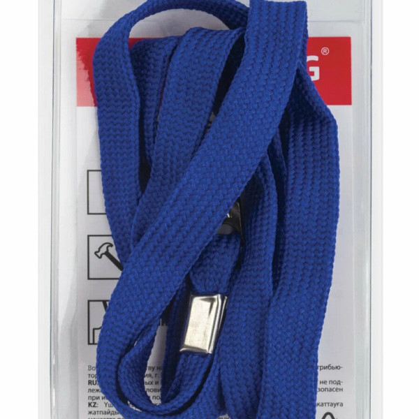 Бейдж вертикальный BRAUBERG 90 х 60 мм на синем шнурке S-235698