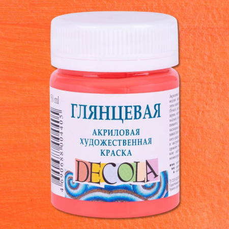 Краска акриловая DECOLA глянцевая, банка 50 мл, 355 Коралловая NP-2928355