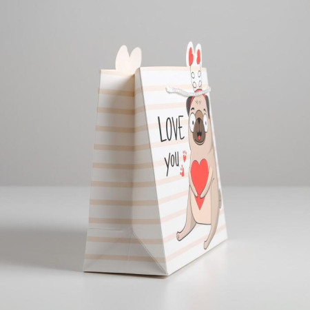 Пакет подарочный "Love you" 25 x 26 x 10 см SIM-5266625