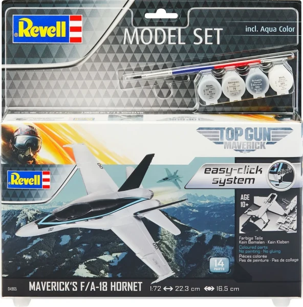 Сборная модель: REVELL Американский палубный истребитель-бомбардировщик Ф/A-18E Хорнет "Toп Ган", easyclick 1:72 UT-64965