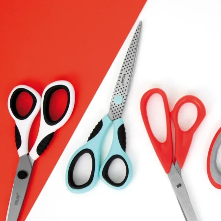 Ножницы канцелярские MILAN Dots & Buttons 20,5 см, бирюзово-черные ML-BWM10150DB