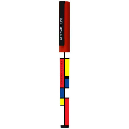 Ручка шариковая Greenwich Line "Mondrian" синяя, 0.7 мм, игольчатый стержень, грип, софт-тач RE-GL_24555/Pbl_32654