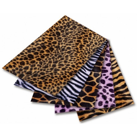 Плюш на клеевой основе FOLIA Animal Fur 50 x 70 см, 1 рулон, принт Зебра FL-55513