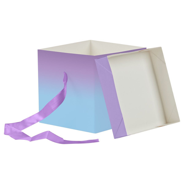 Коробка складная подарочная MESHU "Duotone. Blue-Lilac gradient" 15 x 15 x 15 см, с лентой RE-MS_54174