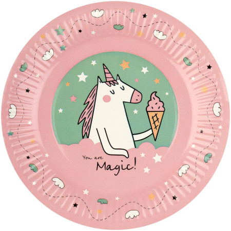 Тарелки бумажные MESHU "Unicorn" 18 см, 6 шт RE-MS_55436