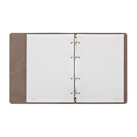 Тетрадь на кольцах 120л. А5 BRAUBERG "ELEGANT" экокожа, с резинкой, бежевый S-405242