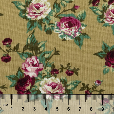 Ткань для пэчворка PEPPY ВИКТОРИАНСКИЕ РОЗЫ 50 x 55 см 146 ± 5 г/м2 100% хлопок ВР-31 зеленый