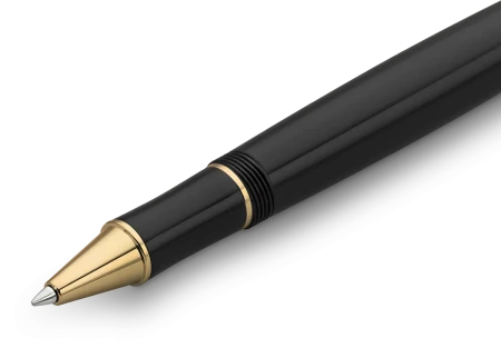 Ручка-роллер KAWECO DIA2 0.7мм черный корпус с золотистыми вставками  KAW-10000567