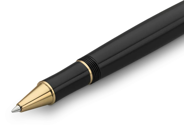 Ручка-роллер KAWECO DIA2 0.7мм черный корпус с золотистыми вставками  KAW-10000567
