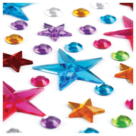 Наклейки акриловые MESHU "Shiny stars" 25 x 10 см, стразы, 137 накл, инд. уп., европодвес RE-MS_46775