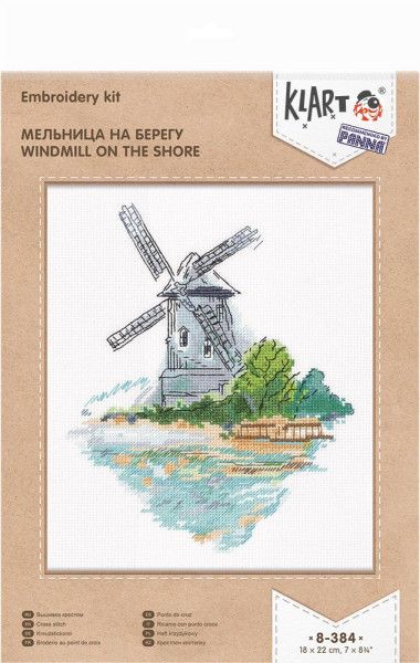 Набор для вышивания KLART "Мельница на берегу" 18 x 22 см 8-384