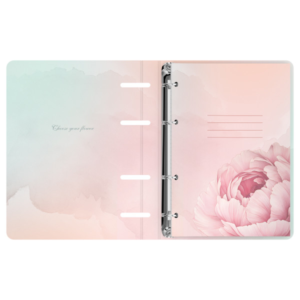 Тетрадь на кольцах 120л. A5 BG "Розовые розы" картон, soft-touch ламинация, тиснение фольгой RE-ТК5к120_лс_тф_57858