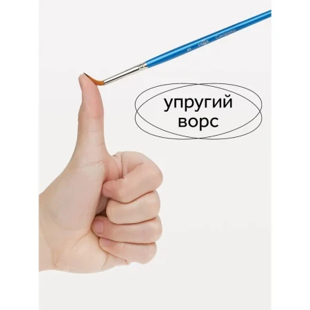 Набор кистей ГАММА "Классические" 5 шт синтетика круглые №1, 3, 5, плоские №5, 8 RE-280618.09.06
