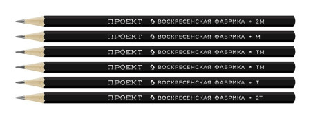 Набор графитных карандашей ОПП ВКФ "Проект" заточенный 6 шт ассорти 6P-4010