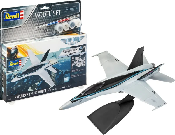 Сборная модель: REVELL Американский палубный истребитель-бомбардировщик Ф/A-18E Хорнет "Toп Ган", easyclick 1:72 UT-64965