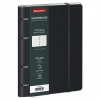 Тетрадь на кольцах 120л. А5 BRAUBERG "ELEGANT" экокожа, с резинкой, черный S-405240