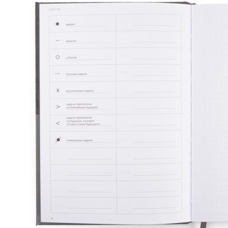 Блокнот для записей Стихия Bullet Journal 100 г/м2, 14 x 20 см, 80 л, жесткая обложка, серый NP-ST04057