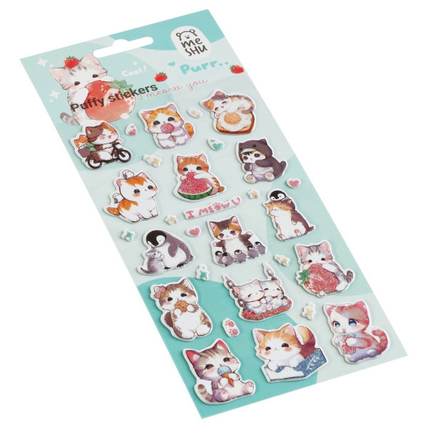 Наклейки объемные MESHU "I meow you" 10 x 23 см, с блестками RE-MS_66572