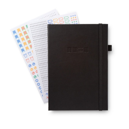 Блокнот для записей Стихия Bullet Journal 100 г/м2, 14 x 20 см, 80 л, жесткая обложка, черный NP-ST04053