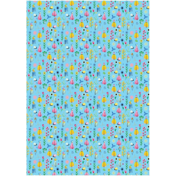 Упаковочная бумага глянцевая MESHU "Милые зверята" 1л. 70 x 100 см 80 г/м2, ассорти RE-MS_53485