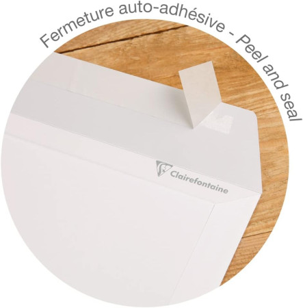 Конверт CLAIREFONTAINE Adheclair C4 229 x 324 мм 120 г/м2 1 шт, белый RH-8250C