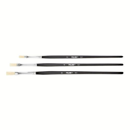 Набор кистей MILAN School Set щетина 3 шт (плоские "501" №2, 4, 6) ML-BWM10485