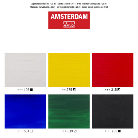 Набор акриловых красок AMSTERDAM Standart 6 цв x 20 мл MP17820406