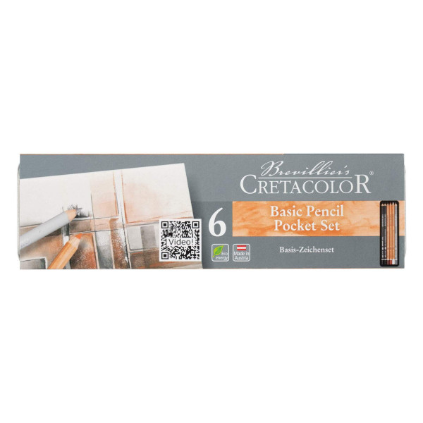 Набор для эскизов CRETACOLOR Primo Basic 6 предметов, мет.пенал CR40006