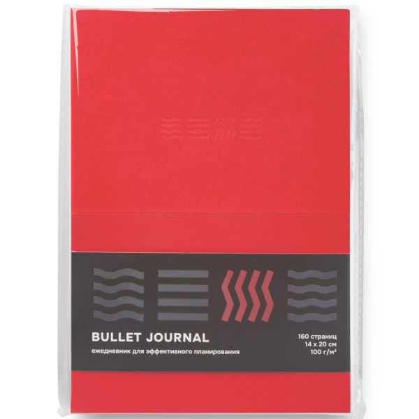 Блокнот для записей Стихия Bullet Journal 100 г/м2, 14 x 20 см, 80 л, жесткая обложка, красный NP-ST04058