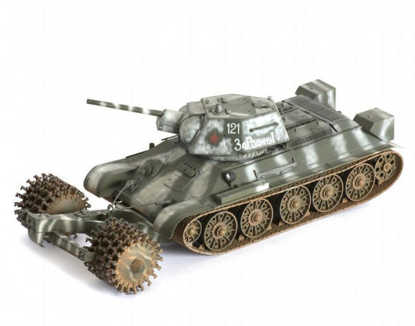 Сборная модель: Советский танк Т-34/76 с минным тралом, З-3580