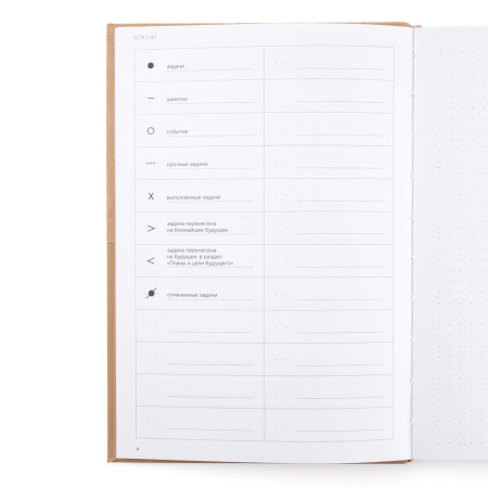 Блокнот для записей Стихия Bullet Journal 100 г/м2, 14 x 20 см, 80 л, жесткая обложка, кремовый NP-ST04056