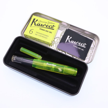 Набор KAWECO Glow Marker флуоресцентный желтый (перьевая ручка + картриджи) KAW-10001757