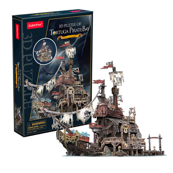 3D пазл CubicFun Серия "Корабли" Пиратский корабль Тортуга, 218 деталей UT-T4039h
