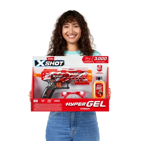 Игровой набор ZURU X-Shot HYPERGEL Стингер (бластер, 3000 снарядов-гранул, защитные очки) IT-36728