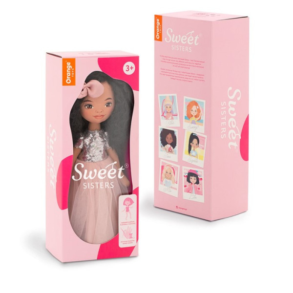 Мягкая игрушка ORANGE TOYS TINA в розовом платье с пайетками 32 см. Серия: Вечерний шик ORT-SS05-05