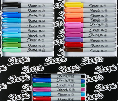 Набор перманентных маркеров SHARPIE "Лев" 24 цв (26 шт), 0.35/2 мм, пулевидный, подарочная упаковка RE-2110123