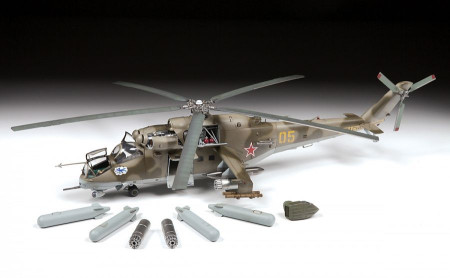 Сборная модель: Российский ударный вертолет Ми-24 В/ВП (масштаб 1:48), З-4823