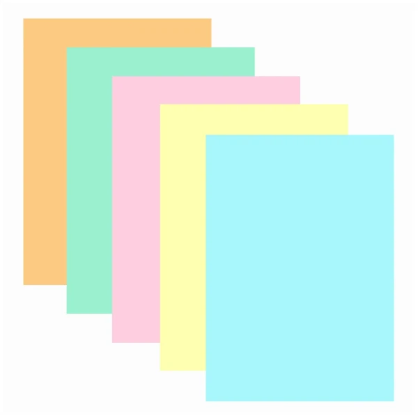 Бумага цветная BRAUBERG "Pastel mix" А4 80г/м2 100 л. (5 цв х 20 л) S-112460