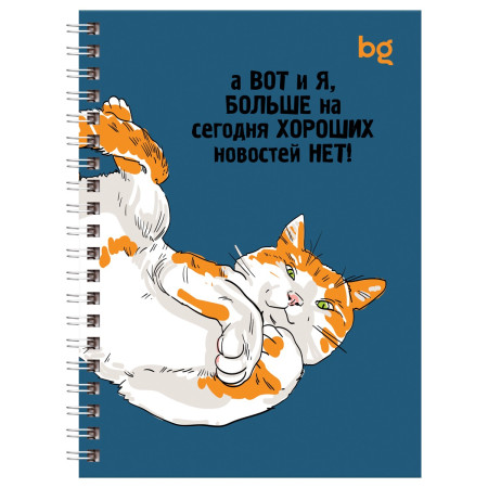 Записная книжка А6 80л. BG "Цитата дня", матовая ламинация, выб. лак, твердая обложка,на гребне RE-ЗКТ6гр80_лм_вл_12783
